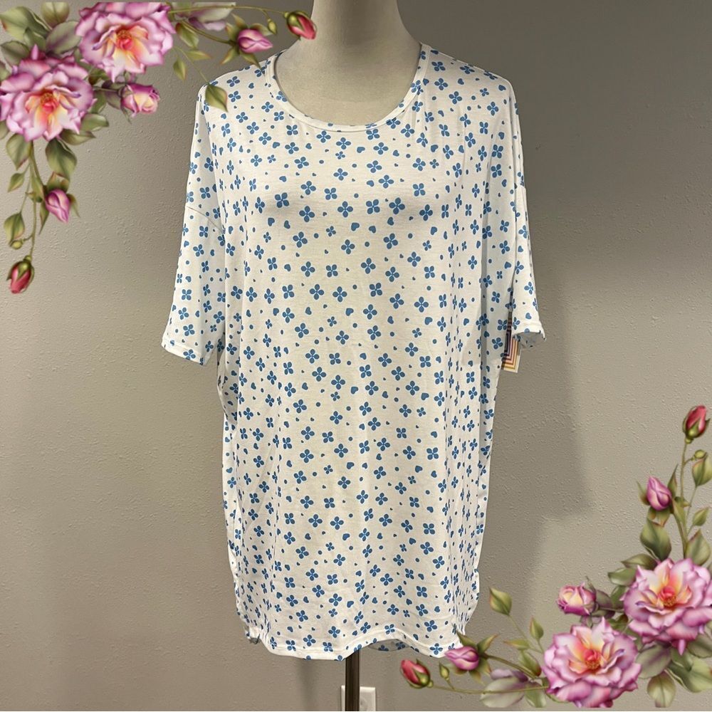 LuLaRoe Irma short sleeve floral print oversized top‎ size extra small